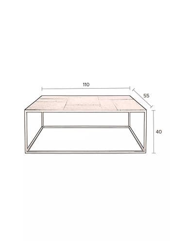 Dutchbone :: Stolik kawowy Lee z mosiężnym blatem szer. 110 cm