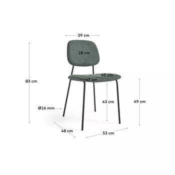 Krzesło tapicerowane Bellada zielone wys. 83 cm